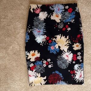 Philosophy Black Floral Pencil Skirt with Multi-Color Blooms